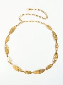 Corrente de Cintura Feminina Única e da Moda, Segmento Metálico Incrustado, Decorativa para Vestido, Denim, Estilo Retrô de Rua no Verão, Escola no Outono, Outono, Halloween