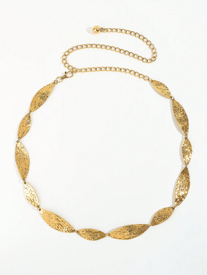 Modisch einzigartiger heterosexueller metallischer Segment-Einlegearbeit Damen Taillenkette, dekorativ für Kleider, Straßen-Retro-Stil Sommer, Schule Herbst, Herbst, Halloween