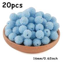 20PCS, Acrylic, Fashionable Sugar Sand Beads, 16mm, Bead & Bead Assortment, Suitable For DIY Handmade Jewelry Making, Ballpoint Pens, Keychain Pendants, Etc - Multicolor - View 15