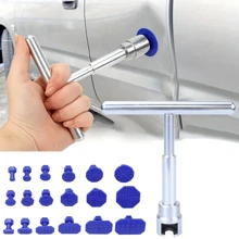 Set di strumenti per la riparazione di ammaccature senza vernice, attrezzo a T meccanico per la riparazione della carrozzeria auto, set con ventose di diverse dimensioni per riparazione di lamiera