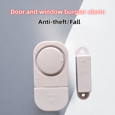 1pc White Smart Door & Window Anti-Theft Alarm, Multi-Function Home Door Magnetic Alarm With High Decibel Alert, Long Standby Mini Portable Anti-Theft Device For Women Living Alone, No Drilling Installation, Suitable For Home And Store