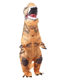 1pc Unisex Inflatable Dinosaur Costume, Suitable For Parties, Family Gatherings, Camping, Performance, Batteries Not Included - Chocolate Brown - View 3