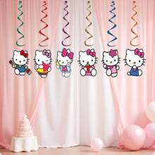 Hello Kitty 6/12 stuks Hello Kitty Party hangende swirls plafond streamers folie schattige decoratie Happy Birthday feestbenodigdheden HelloKitty feestdecoraties voor vrijgezellenfeesten, afstudeerfeesten en andere feestelijke gelegenheden