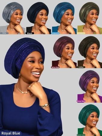 Knytna afrikanska hattar Auto Gele afrikanska huvudet Wraps Church Turban For Women