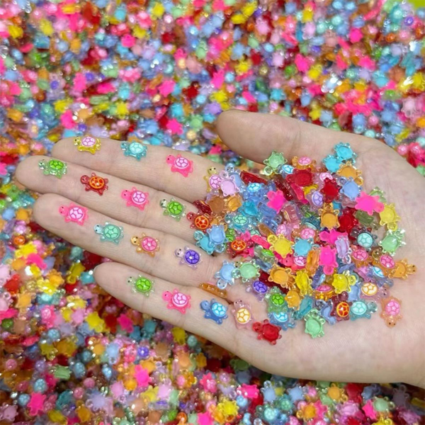 [10/20/30/50/100/200] piezas Mini Tortuga que brillan en la oscuridad, juguetes apilables, accesorios DIY creativos, adorables adornos de decoración pequeña