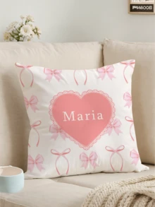 1 Peça Fronha Personalizada DIY com Nome, Padrão em Forma de Coração Personalizado, Fronha de Face Única, Adequada para Casamento, Aniversário, Dia dos Namorados, Pedido de Casamento, Encontro de Casais, Presente para Marido e Esposa, Lavável, Aconchegante, Personalizado, Único, Presente Ideal Personalizado para Namorado, Namorada, Marido, Esposa, Aniversário, Respirável, Leve, Macio, Lavável para Sala de Estar