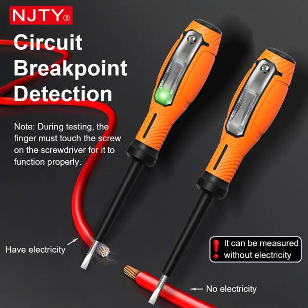 NJTY 1pc Digital Voltage Tester - Household Electric Test Pen, Flathead/ Cross Screwdriver, Circuit Tester, Suitable For Home Use, Magnetic Tips, Live Neutral Wire Detection, Electrician Tester