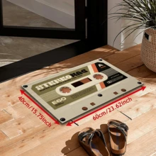 1pc Vintage Cassette Tape Pattern Anti-Slip Silicone Mud Rectangular 3D Printed Carpet, Polyester, Suitable For Entryway, Living Room, Kitchen, Bedroom, Hallway, Bathroom, Laundry Room - Indoor Outdoor Home Decor - Multicolor - View 15