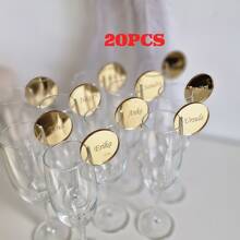 Personalized Acrylic Wine Glass Label Special Tag,Wedding Place Card Ideas Glass Marker Wine Charm Wedding Drink Tags Champagne Charms Drink Label Glass Charm Disc Name Tags Circle