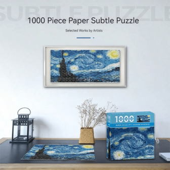 2025 新款 1000 片拼图，纸质油画艺术拼图，成人减压玩具，生日、节日礼物，礼品 - 高品质礼物