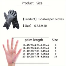 Goalkeeper Gloves With Strong Grip, Football Goalkeeper Gloves With Finger Protection, Durable And Injury Prevention Goalkeeper Gloves - Black - Black - View 3