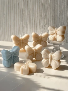 1pc Bow Silicone Mold - Unique Butterfly Shape DIY Butterfly Crystal Drop Glue Ornaments, Scented Candles, Gypsum Making Elegant Style Crafts Mold, Suitable For Handmade Lovers, Home Decoration Experts, Holiday Gifts, Mother's Day Gifts, Easy To Release, Reusable