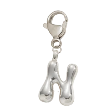 Silver Bubble Letter Cute Necklace Pendant Bag Charm - Lucky Crystal Pendant, Letter A-Z, Best Match For Spring/Summer, Shiny Alloy Bag Backpack Hanging Decoration - Perfect Gift For Birthday And Special Occasions - Silver - View 23