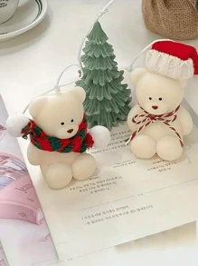 1 pieza Molde de silicona para vela aromática con diseño de oso lindo. Herramientas fáciles de usar para hacer velas aromáticas de animales, manualidades de resina, decoración del hogar y regalos para ocasiones especiales como el Día de la Madre.