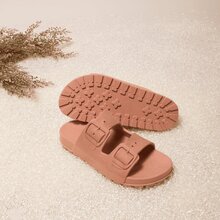 Women's  Sandal Versatile Slide Slipper Orthopedic Comfortable Ejected Two Buckles Premium Babouche - Mocha Brown - View 2