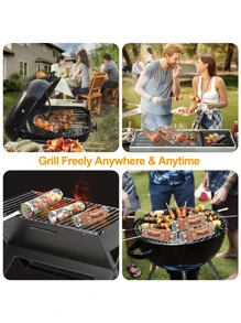 3 PiecesDeluxe Rolling Grill Basket - Large Stainless Steel Wire Mesh Cylindrical Grill Rack, Portable Outdoor Camping Grill Mesh Tube - Perfect Cookware Grilling Tools Accessories For Picnics And Outdoors