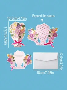 1pc Beautiful Flower Greeting Card, Stylish Mother's Day Greeting Card, Surprise Gift To Express Gratitude And Love To Mom (With Envelope)