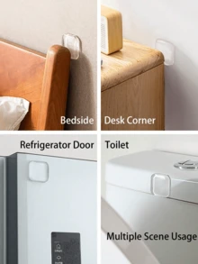 1/3/6 piezas Protector de pared para manija de puerta, autoadhesivo y reforzado, que brinda máxima protección para puertas contra paredes - transparente - Ver 4