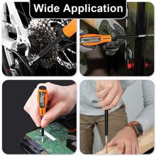 NJTY 1pc Digital Voltage Tester - Home Circuit Tester With Flathead/ Screwdriver Bits, Circuit Tester, Suitable For Household Use, Magnetic Probe To Detect Live And Neutral Wires, Electrician Test Meter - Orange - View 3