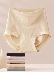 5pcs Women's Seamless High Waisted Underpants, Waist Cincher Shapewear Tummy Control Briefs, Panty