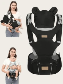 1 Stück schwarzer Baby-Tragehilfe Hüftgurt, multifunktionaler atmungsaktiver Baby-Trageumhang, horizontaler Tragehüftgurt, praktisch für den Outdoor-Gebrauch - Schwarz - Übersicht 11