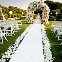 1 pieza Alfombra blanca de boda, alfombra roja, alfombra roja desechable para matrimonio, alfombra comercial para escenario, entrada de tienda, pasillo, decoración de fiesta de cumpleaños y vacaciones