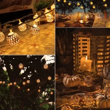 Solar-Powered Moroccan Ball String Lights, Ni-MH Battery, Removable, For Outdoor Garden, Patio, Home & Festive Decorations - Ideal For Weddings, Birthdays, Halloween, Christmas