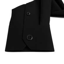 Men's Long Sleeve Dress Shirt With Priest Collar Slim Premium - 黑色 - 查看 4
