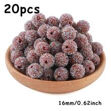 20PCS, Acrylic, Fashionable Sugar Sand Beads, 16mm, Bead & Bead Assortment, Suitable For DIY Handmade Jewelry Making, Ballpoint Pens, Keychain Pendants, Etc - Multicolor - View 20