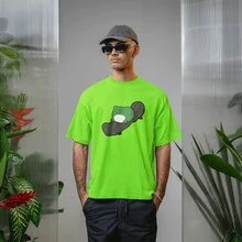 Playera Para Caballero 1pz | Estampado Rana | Patineta | Skateboarding | Corte recto | Estampado DTF |Casual | Playera Con Corte Recto | Algodón | - Verde Lima - Ver 4