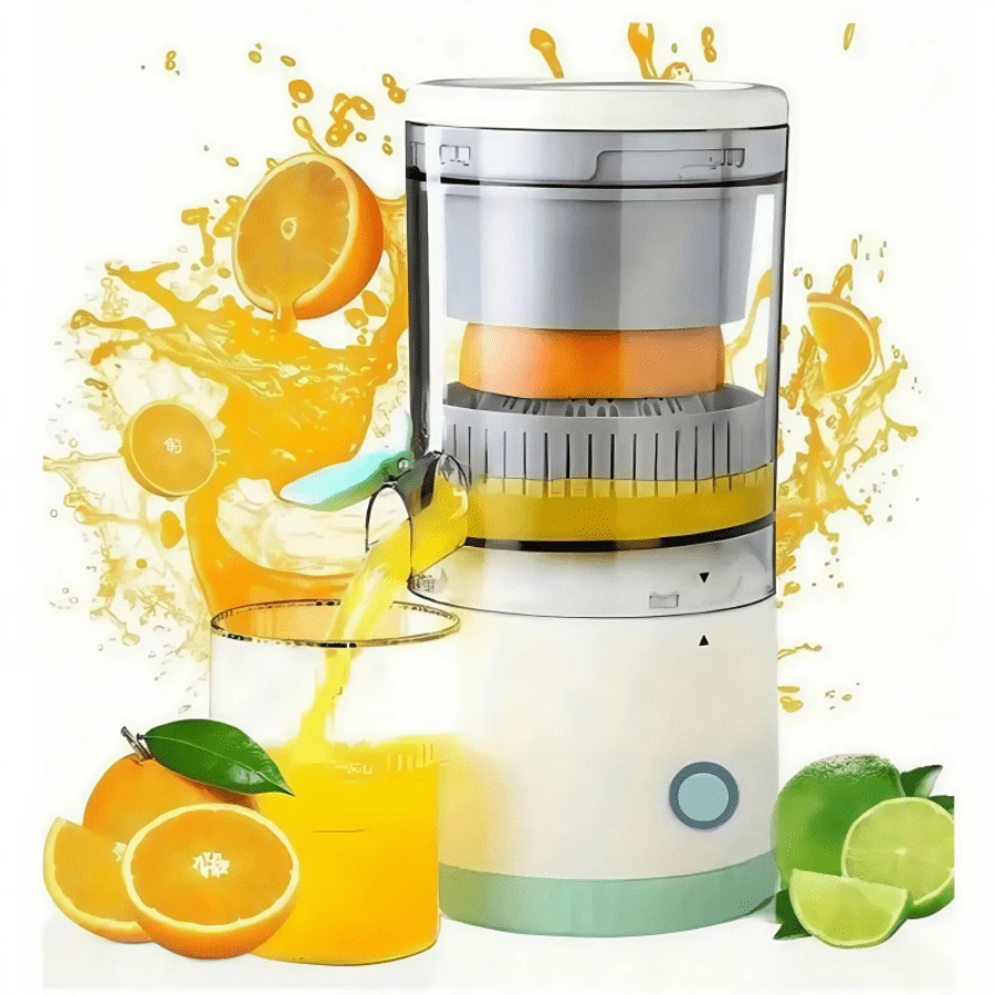 Exprimidor de frutas eléctrico recargable, zumo de limón y zumo de naranja, exprimidor eléctrico - Beis - Ver 1