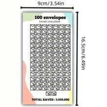 100pcs Envelope Saving Challenge Card Package, Cash Filled Savings Challenge Box Budget Planner, Fun Savings Challenge With Envelope, 100pcs Envelope + 10pcs Planning Card + 1pc Box