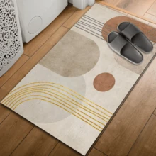 1pc Modern Abstract Art Pattern Printed Non-Slip Diatom Mud Carpet, 3D Printed Rectangular, Suitable For Doorway, Living Room, Kitchen, Bedroom, Hallway, Bathroom, Laundry Room - Polyester Carpet, Suitable For Indoor And Outdoor Home Decor - Multicolor - View 4