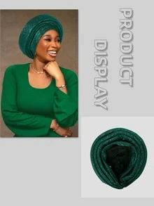 Tied African Hats Auto Gele African Head Wraps Church Turban For Women - A - View 6