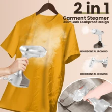 New 2 In 1 Advanced Handheld Steamer For Clothes, Portable Travel Ironing Machine, Fast Wrinkle Removal, Attachments For Delicate Fabrics, Lint Removal, And Steaming Curtains, Upholstry - UK Plug(220-240V) - View 9