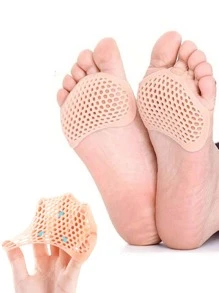 1Pair Unisex White Honeycomb Breathable Silicone Foot Protector Anti-Friction Cushion Pads,Silicone Forefoot Pad Half Insole, Breathable & Elastic Insoles,Anti-Wear Foot Cushions, Forefoot Cushioning Shoe Supports For Women And Men,Toe Separator,Foot Care,Outdoor,Travel,Travel Accessories,Heels,Toe Protector