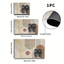1pc Modern Abstract Art Pattern Printed Non-Slip Diatom Mud Carpet, 3D Printed Rectangular, Suitable For Doorway, Living Room, Kitchen, Bedroom, Hallway, Bathroom, Laundry Room - Polyester Carpet, Suitable For Indoor And Outdoor Home Decor - Multicolor - View 8