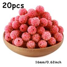 20PCS, Acrylic, Fashionable Sugar Sand Beads, 16mm, Bead & Bead Assortment, Suitable For DIY Handmade Jewelry Making, Ballpoint Pens, Keychain Pendants, Etc - Multicolor - View 19