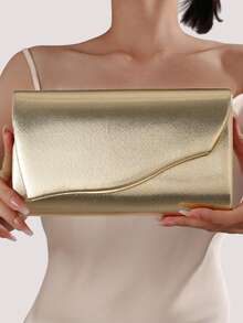 European And American Fashionable Simple Dinner Clutch Bag, Made Of High-Quality PU, Elegantly Designed For Noble Women, Single Chain Shoulder Bag And Crossbody Bag, Essential Wedding Items,Perfectly Matching With Graduation Dress, Prom Dresses