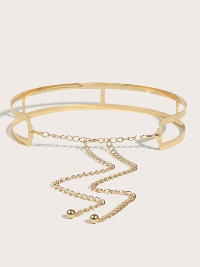 1 Stück goldfarbener Cut Out Stahlkreis Damen Große Größen Gürtel, geeignet für Kleider, Partys, Zusammenkünfte, Hochzeiten, Musikfestivals