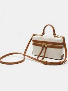 2025 Spring New Collection Women Black Structured Shoulder/Crossbody Bag - Brown - View 2