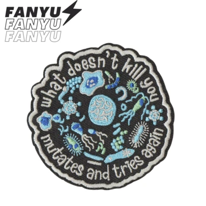 What Doesn't Kill You Mutates And Tries Again Punk Rock Cartoon Adventure Funny Cool Patch, DIY Sewing Embroidery Iron-On Applique Decoration For Clothing, Jackets, Backpacks, Shoes, Caps