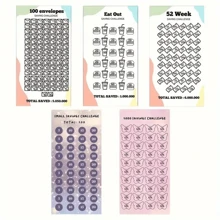 100pcs Envelope Saving Challenge Card Package, Cash Filled Savings Challenge Box Budget Planner, Fun Savings Challenge With Envelope, 100pcs Envelope + 10pcs Planning Card + 1pc Box