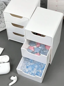 Mini organizer portatile con 3 cassetti, unità di archiviazione da scrivania per gioielli, cosmetici, forniture per hobby, ideale per uffici, hobby e accessori fatti a mano.