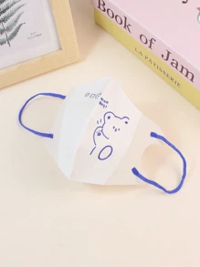 10pcs Cute Bear Pattern Kids' Face Masks, Comfortable Breathable, Suitable For Outdoor Use, Fashionable Accessory, Dust And Allergy Protection