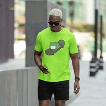 Playera Para Caballero 1pz | Estampado Rana | Patineta | Skateboarding | Corte recto | Estampado DTF |Casual | Playera Con Corte Recto | Algodón | - Verde Lima - Ver 5