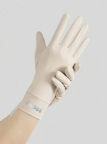 1 Par de Luvas Sem Dedos para Proteção Solar Feminina, Comprimento Médio, Respiráveis e Antideslizantes para Direção, Ciclismo, Uso Externo, Verão