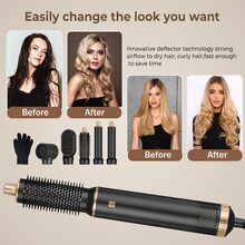 5-In-1 Hot Air Brush: The Ultimate All-In-One Styling Tool With Detachable Attachments. - UK Plug(220-240V) - View 9