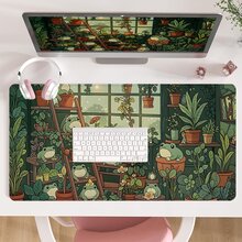 1pc Cute Frog Mouse Pad Kawaii Cartoon Design Desk Mat Large Desk Accessories Desk Pad Rubber Base With Stitched Edge Mousepad Non-Slip Keyboard Pad For Office Home Computer Birthdays Gifts For Men Women Friends Back To School Desk Accessories Office Supplies Office Desk Accessories Mouse Pad For Desk - Multicolor - View 5