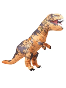 1pc Unisex Inflatable Dinosaur Costume, Suitable For Parties, Family Gatherings, Camping, Performance, Batteries Not Included - Chocolate Brown - View 7